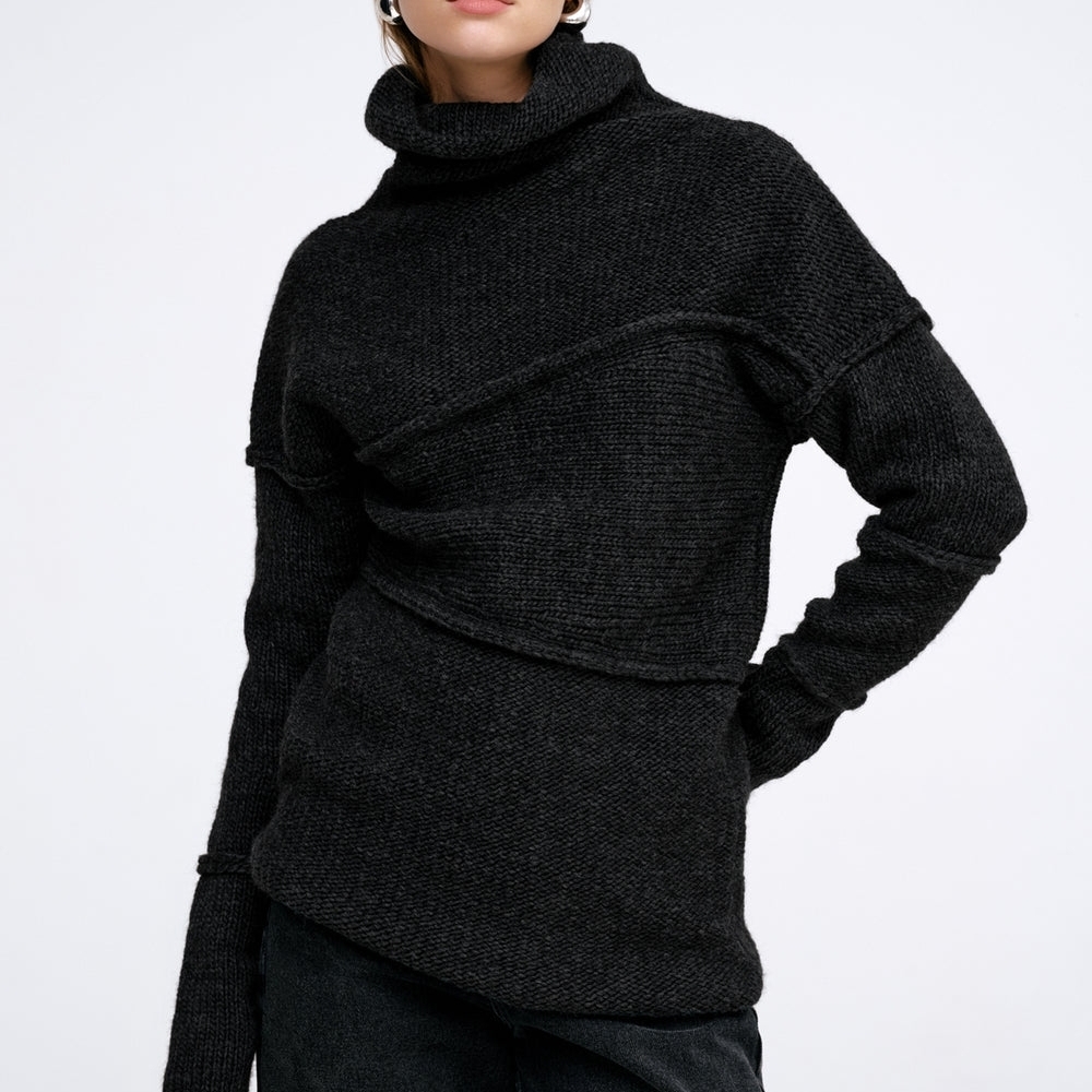 Elegant Charcoal Turtleneck Sweater